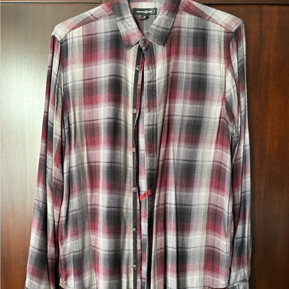 Treasure & Bond Men’s Button Down, Plaid Size M